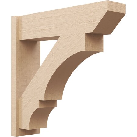 Ekena Millwork 8-in W x 30-in D x 30-in H Balboa Slat Rough Cedar Woodgrain TimberThane Outlooker, Primed Tan OUTUR080X30X30BOA24RCPR